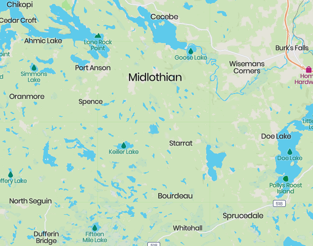 Map of Midlothian and surrounding areas